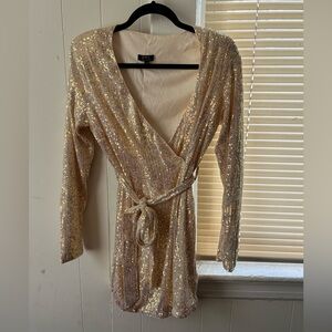 White iridescent bow dress